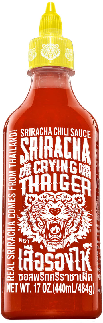 Crying Thaiger Sriracha Chili Sauce in Squeeze Bottle 17 Ounce, Vegan, Gluten Free, Non-GMO, from Thailand (Pack of 12)
