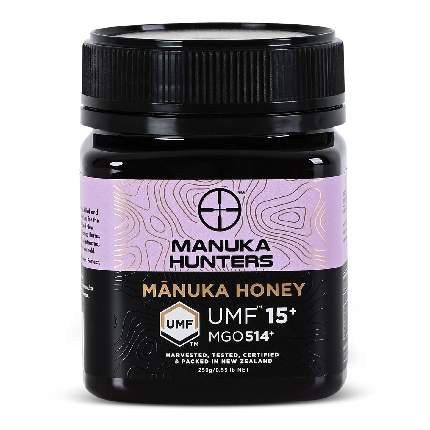 Manuka Hunters UMF 15+/MGO 514+ Certified New Zealand Manuka Honey - 100% Pure Natural Sweetener - Gluten, Dairy Free - Ideal fo
