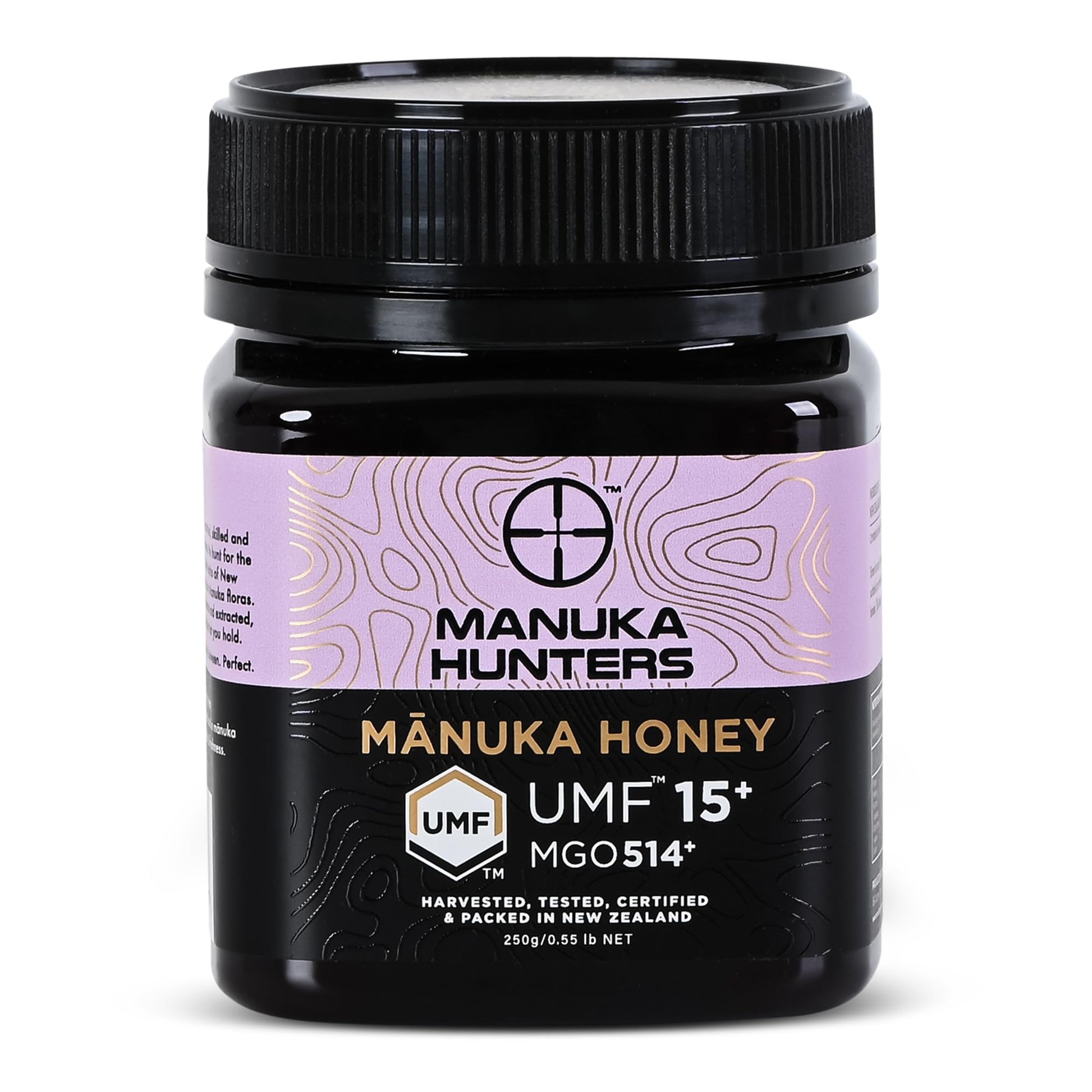 Manuka Hunters UMF 15+/MGO 514+ Certified New Zealand Manuka Honey - 100% Pure Natural Sweetener - Gluten, Dairy Free - Ideal fo