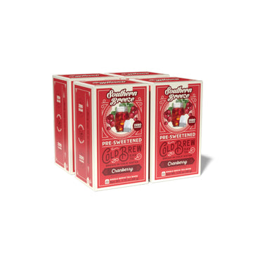Southern Breeze Cold Brew Sweet Tea Cranberry Iced Tea With Black Tea And Zero Carbs Zero Sugar, 20 Individually Wrapped Tea Bag