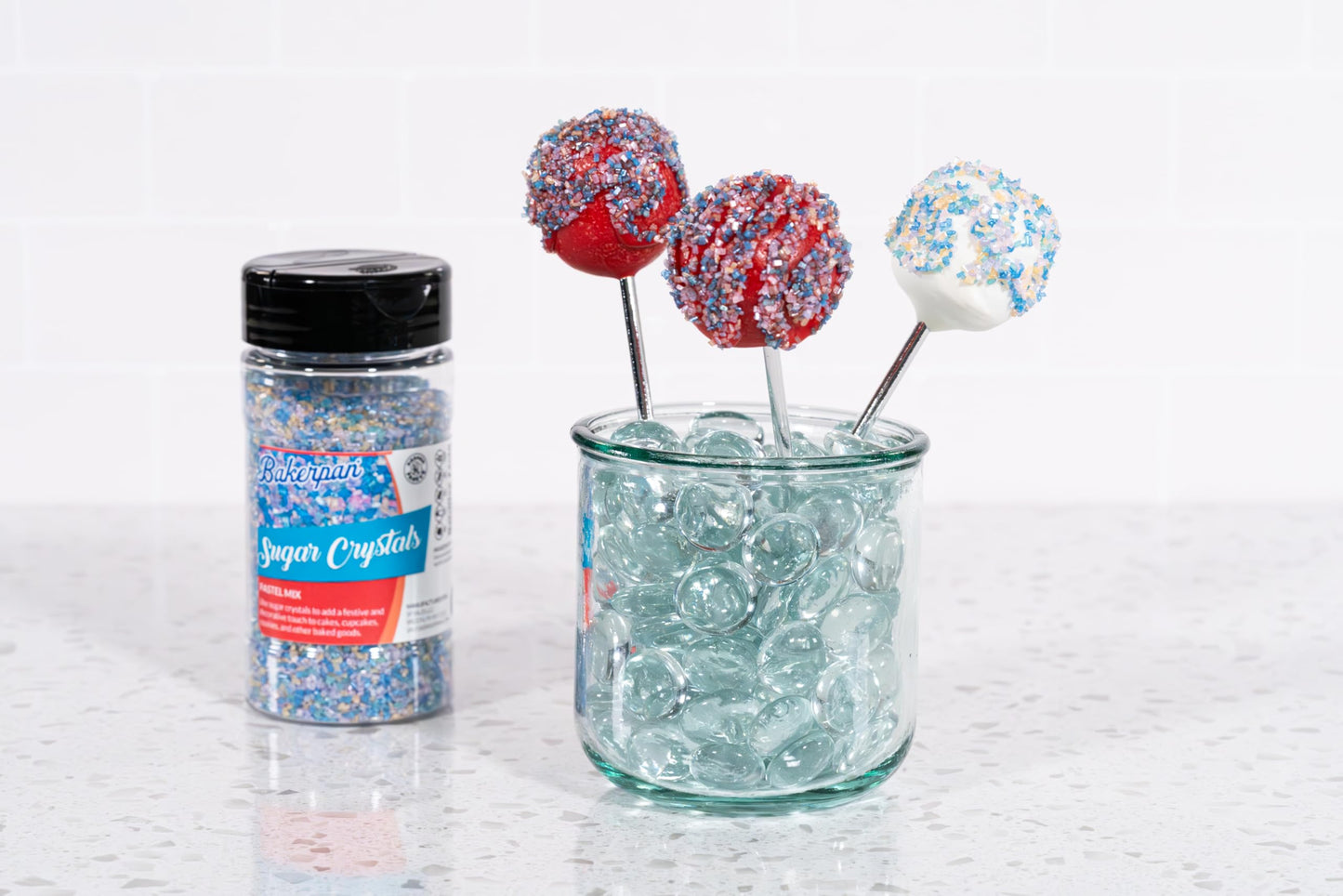 Bakerpan Pearlized Sugar Sprinkles For Baking - 7 Ounce Pastel Decorating Sugar Crystals For Cookies, Cake Pops, Ice Cream (Made