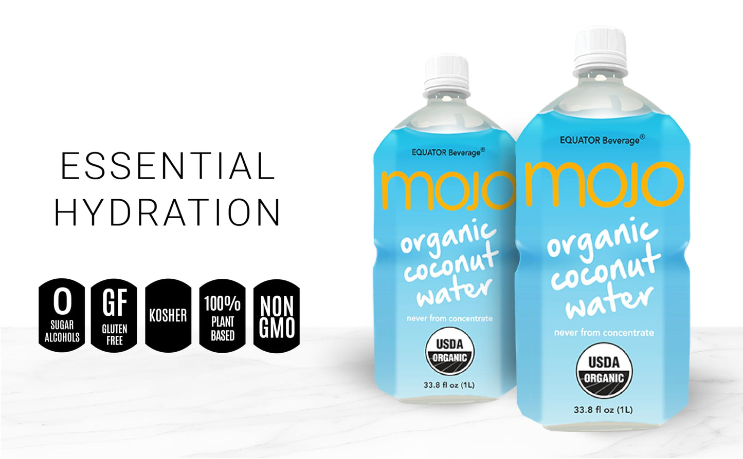 MOJO Organic Coconut Water | Hydration Drink & Sports Drink | Electrolytes Beverage 1043 mg | Vitamin B & C | Hydration Drink fo