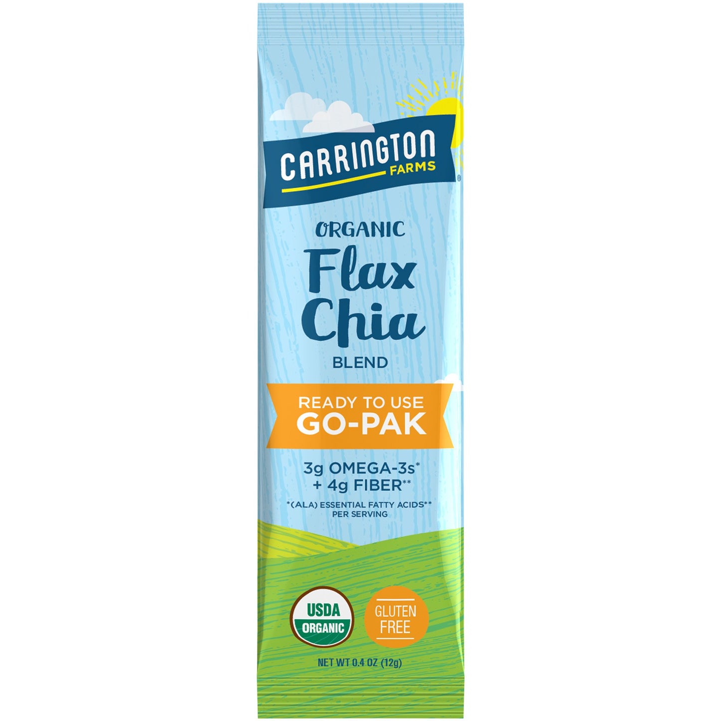 Carrington Farms Organic Flax Chia Paks, 5.08 Oz 12 Packets (Pack Of 6), Packaging May Vary