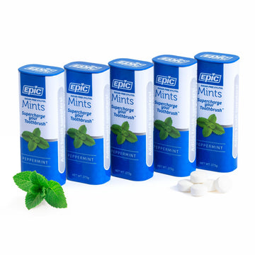 Epic 100% Xylitol Mints - Aspartame Free, Sugar Free - Peppermint Flavored Mints, 55 Pieces (Pack of 5)