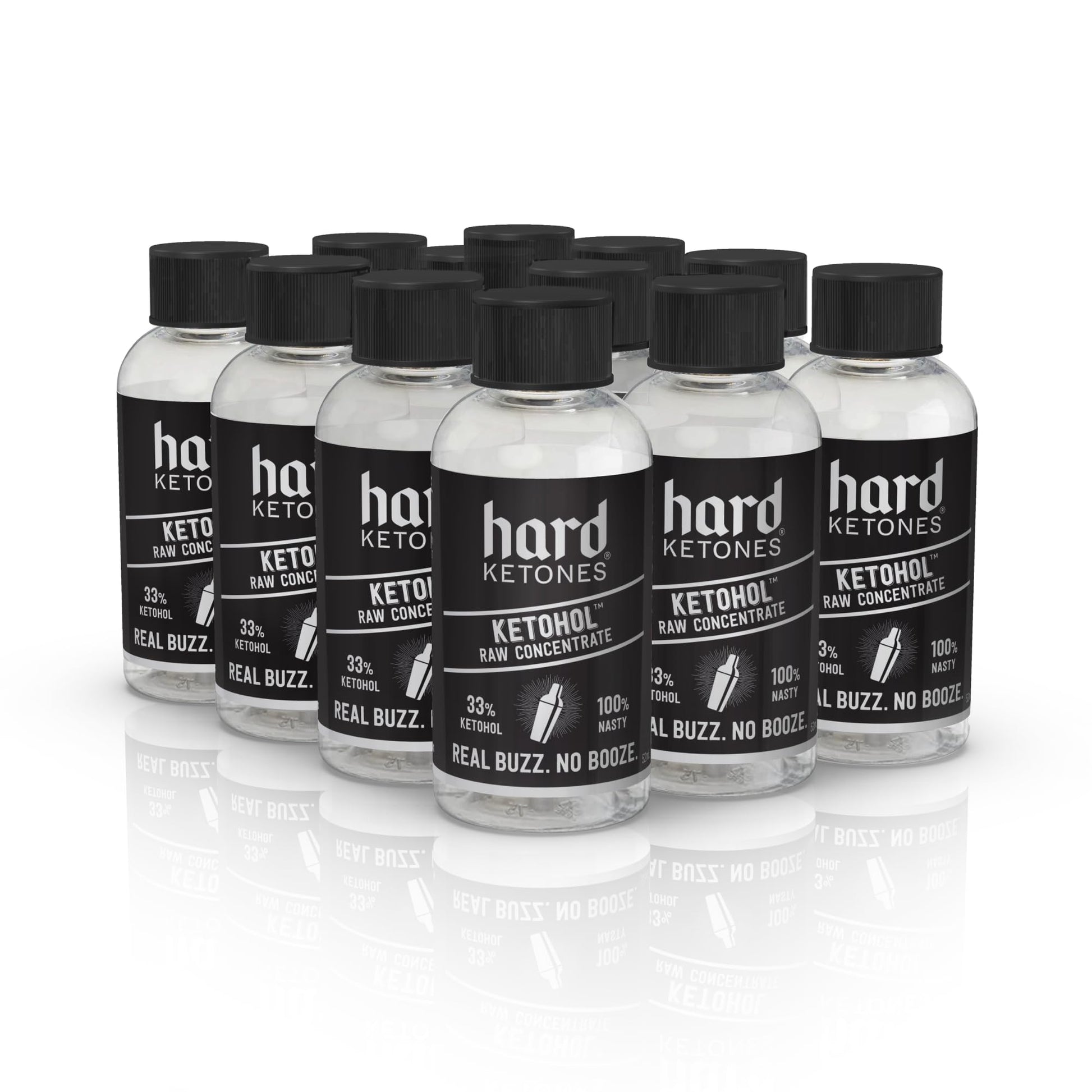 Hard Ketones Raw Ketohol Concentrate | fermented-style flavor Alternative with 17.25g (33%) Ketohol | 12 Pack  2 Oz Bottles