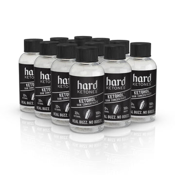 Hard Ketones Raw Ketohol Concentrate | fermented-style flavor Alternative with 17.25g (33%) Ketohol | 12 Pack  2 Oz Bottles
