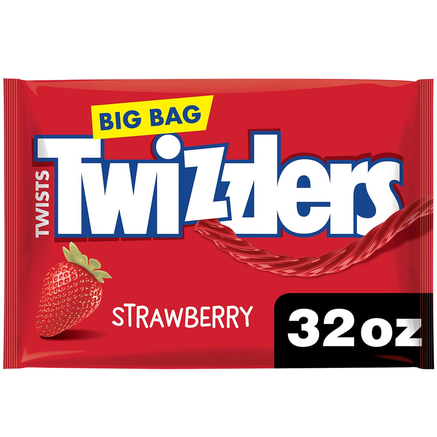 Twizzlers Twists Strawberry Flavored Licorice Style, Low Fat Candy Big Bag, 32 Oz