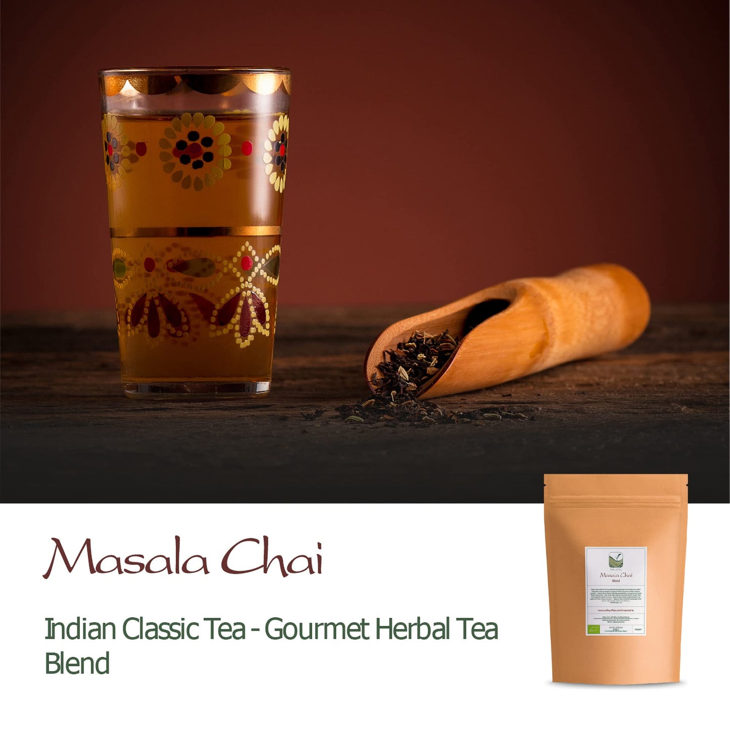 Masala Chai Organic Black Tea - Indian Black Tea Blended With Spices - Loose Leaf Englisch Style Breakfast Tea Chai Tea Loose Le