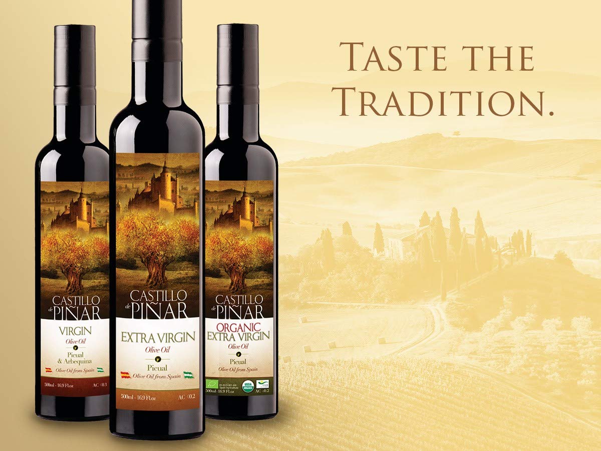 Castillo De Pinar Organic Extra Virgin Olive Oil, First Cold Pressed, 250ml, USDA Organic, NON-GMO
