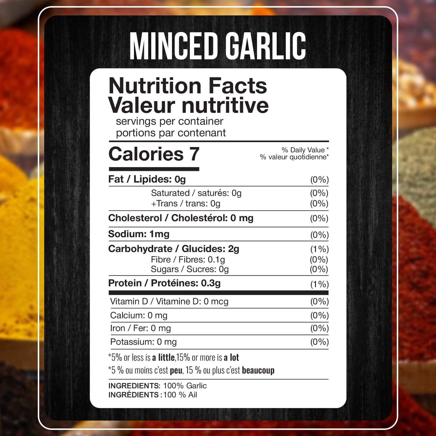 Fresh Finest Minced Garlic - Bulk 5 Lb - Dried Garlic Flakes, Ready-To-Use Seasonings For Cooking - Kosher Certified Dehydrated