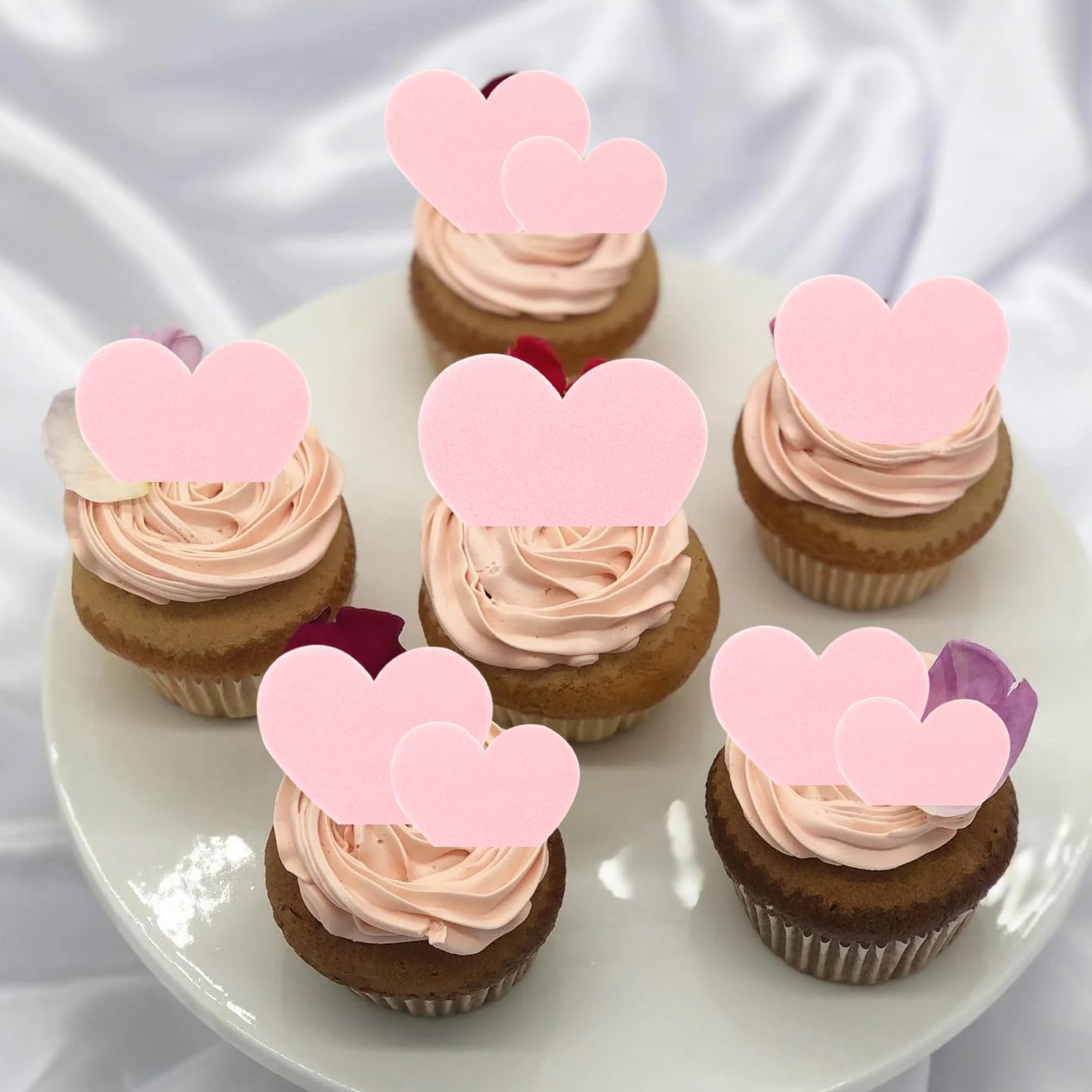 60 Pcs Edible Heart Cupcake Toppers Sweet Love Valentine'S Day Cake Decorations Edible Heart Cupcake Picks For Valentine'S Day W