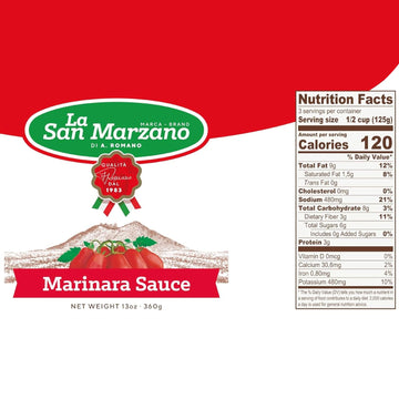 La San Marzano Marinara Sauce, All Natural, Non-GMO, Vegan, Gluten Free, 13 oz, Pack of 3