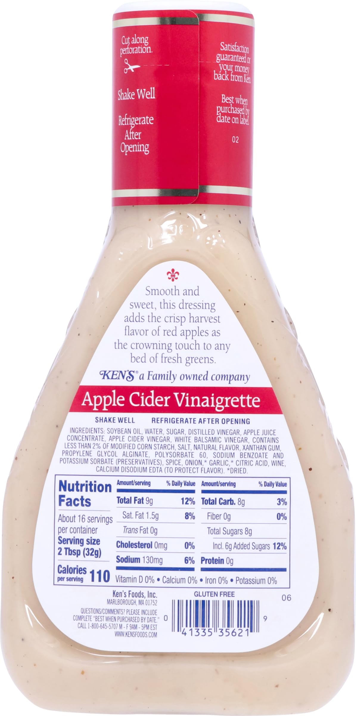 Kens Steak House Apple Cider Vinaigrette, 16 oz, Pack of 1