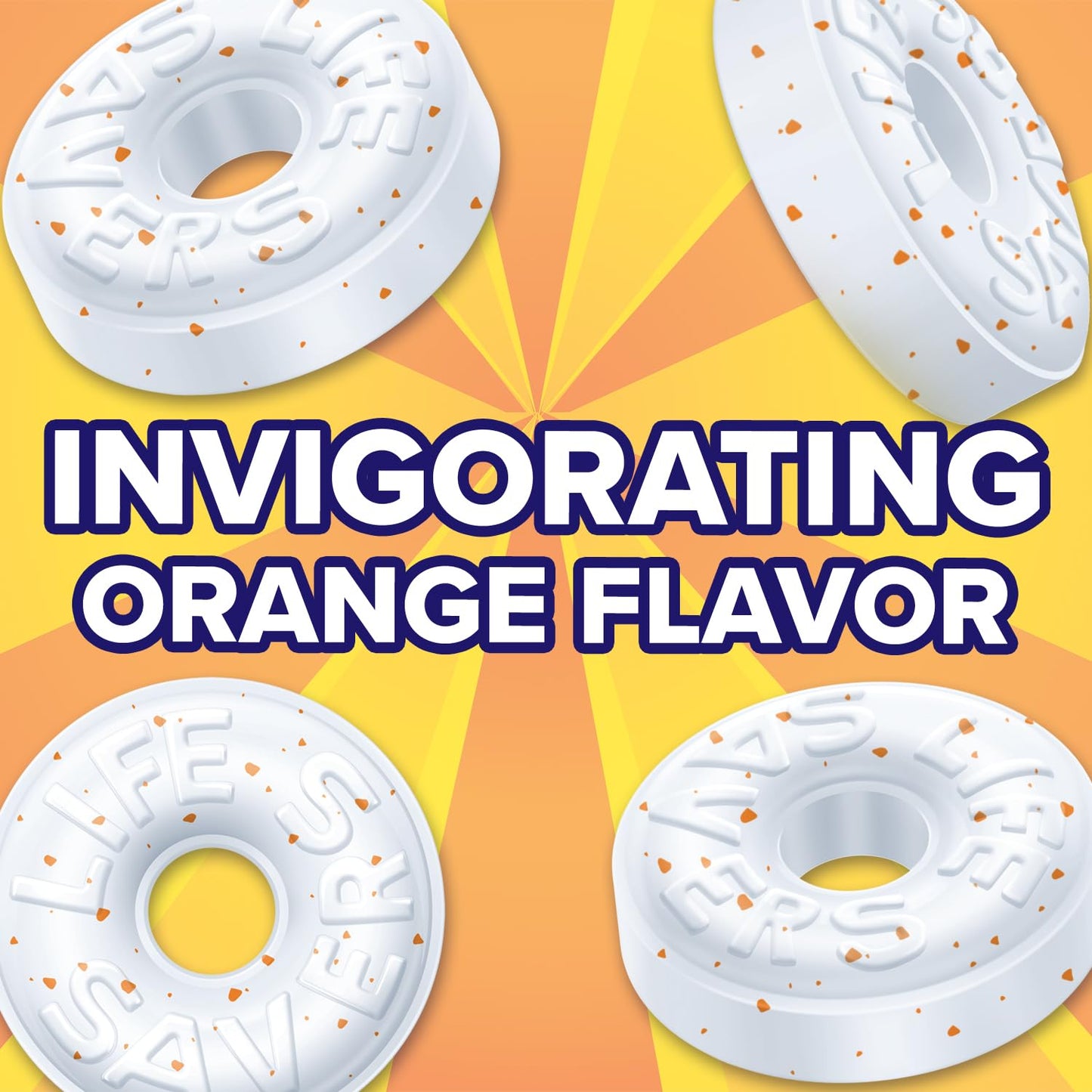 LIFE SAVERS Orange Mints, Individually Wrapped, For Snacking, Sharing, Office Parties, and Pantry Stocking, 6.25 oz (12 Hard Can
