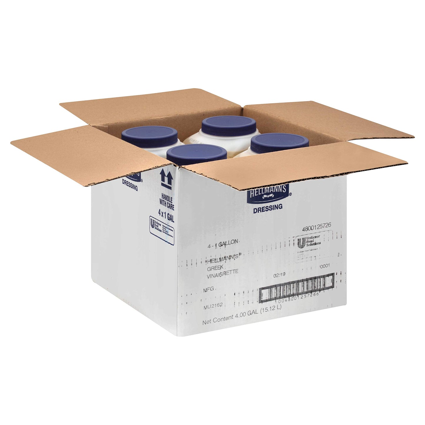 Hellmann's Greek Vinaigrette Salad Dressing Jug Gluten Free, No Artificial Flavors or added MSG, 1 gallon (Pack of 4)