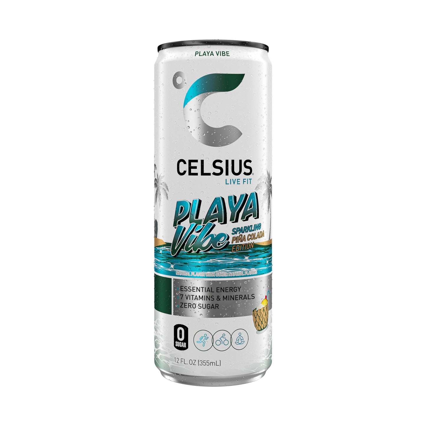 CELSIUS Sparkling Pina Colada Energy Drink, Sugar Free, 12 Fl Oz (Pack of 12)