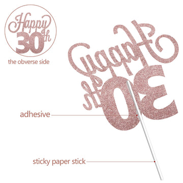 Lingteer Happy 30Th Birthday Cake Topper - Cheers To 30Th Birthday Thirty Years Old Birthday Party Cake Decorations Sign.