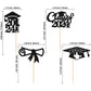 Gyufise 24Pcs Black Glitter 2024 Graduation Theme Cupcake Toppers Glitter Class Of 2024 Diploma Grad Cap Cupcake Picks For 2024