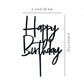 Happy Birthday Cake Topper Birthday Party - Happy Birthday Party Decoration(Black)