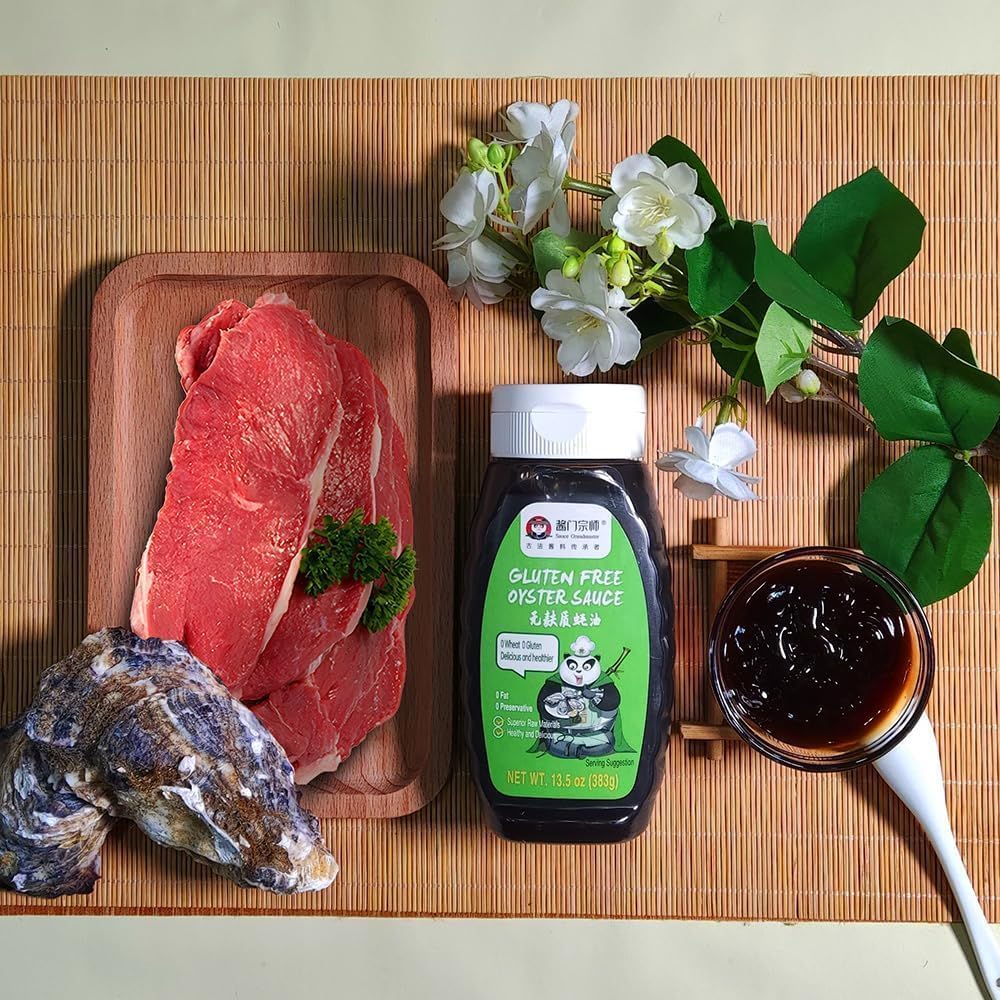 Sauce Grandmaster Pure Oyster Sauce 2 Pack - Gluten Free, Vegan, Non-GMO, 13.5 fl oz Bottles