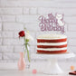 Ambishi Cat Birthday Cake Topper - Purple & White Glitter, Butterfly Design, Model AB-122, Pet Themed Decoration for Parties