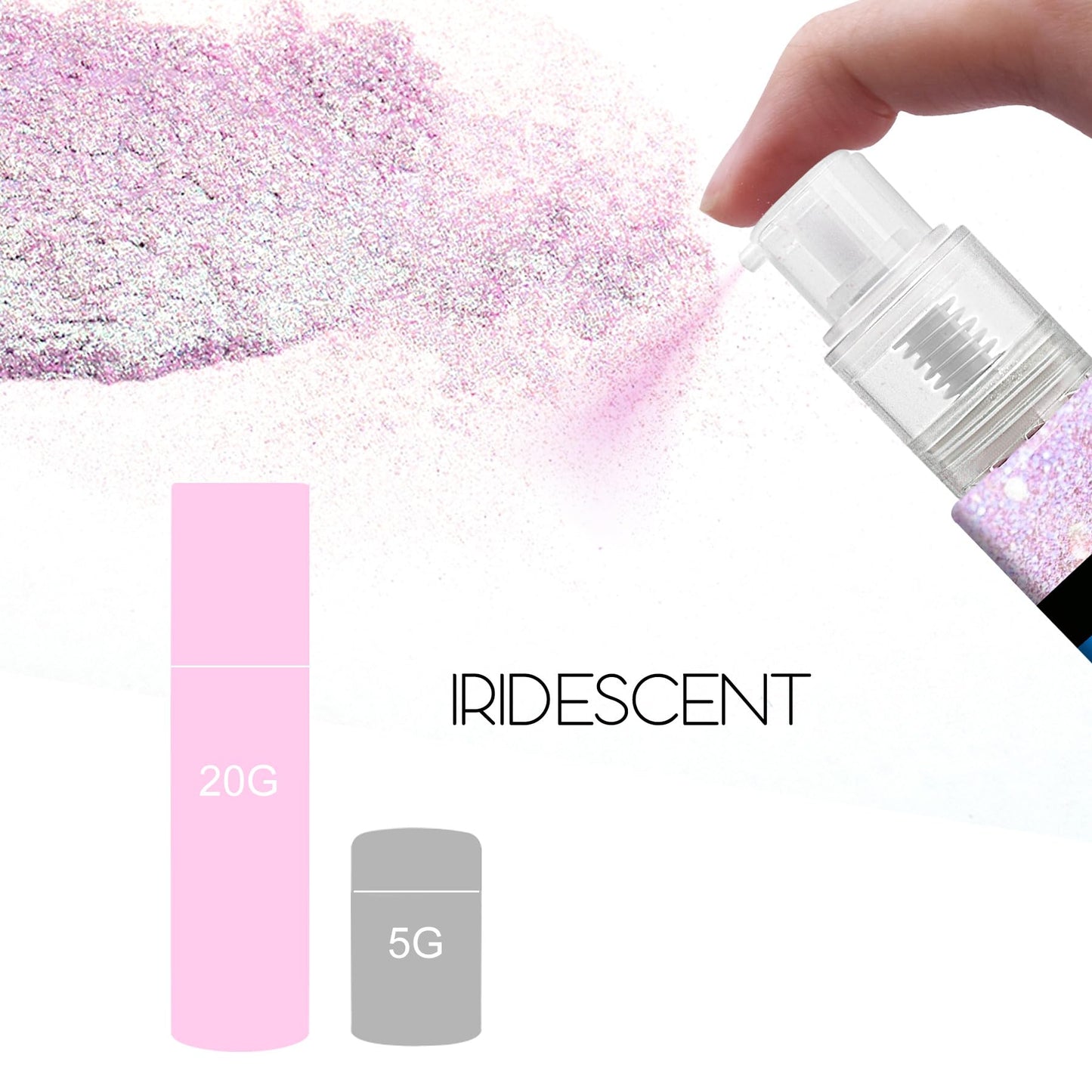 YumCraft Edible Glitter Spray - 20g Iridescent Luster Dust for Cake Decorating & Drinks