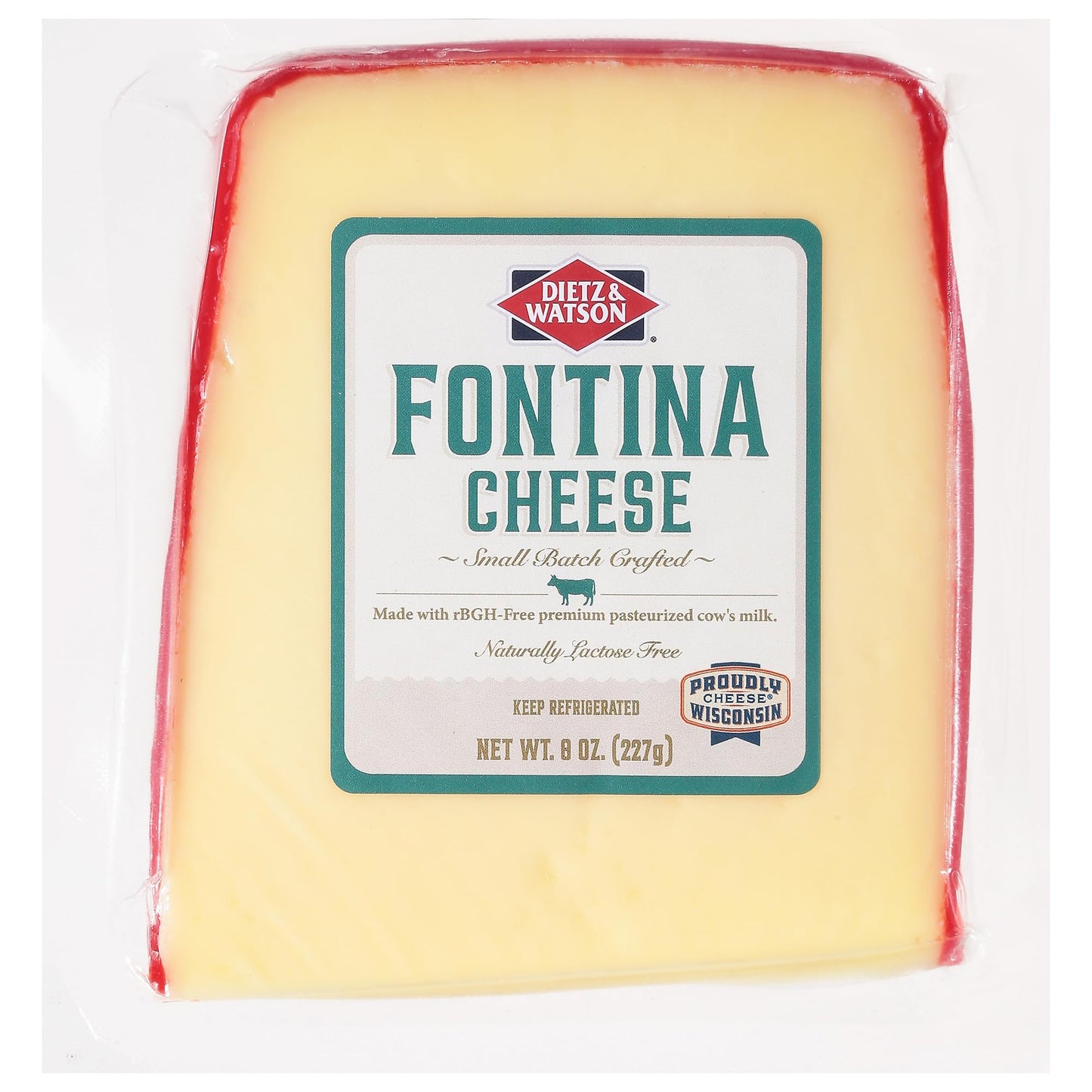 Dietz & Watson Fontina Cheese Wedge, 8 oz