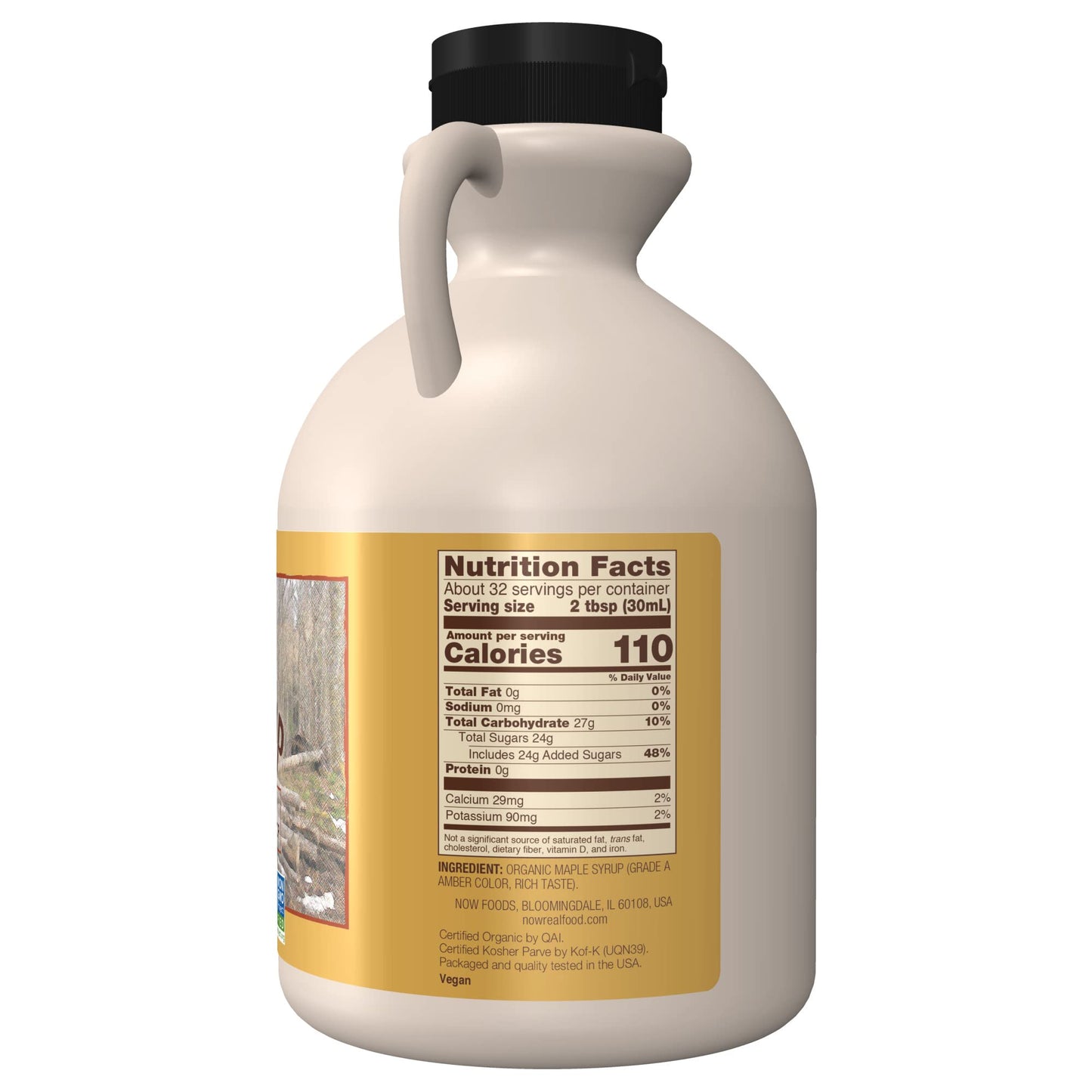 NOW Foods Organic Maple Syrup, Grade A Amber Color, 100% Pure, 32 Fl Oz