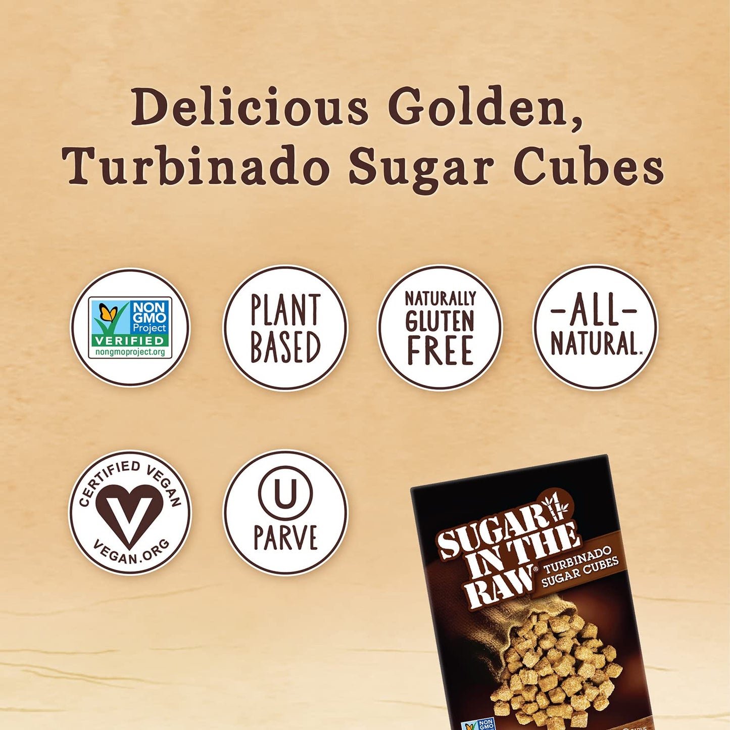 Sugar In The Raw Granulated Turbinado Cane Sugar Cubes, No Added Flavors Or Erythritol, Pure Natural Sweetener, Hot & Cold Drink