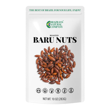 Baru Nuts 10 oz, Stand Up Pouch - 25g of Protein per 100g, Rich in Vitamins and Minerals - Natural Source of Energy and Well-Bei