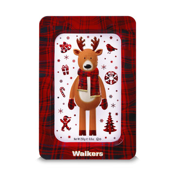 Walkers Assorted Shortbread Cookies in Festive Shapes - Reindeer Shortbread Cookie Tin (8.8 oz) - Includes Christmas Tree, Bell,
