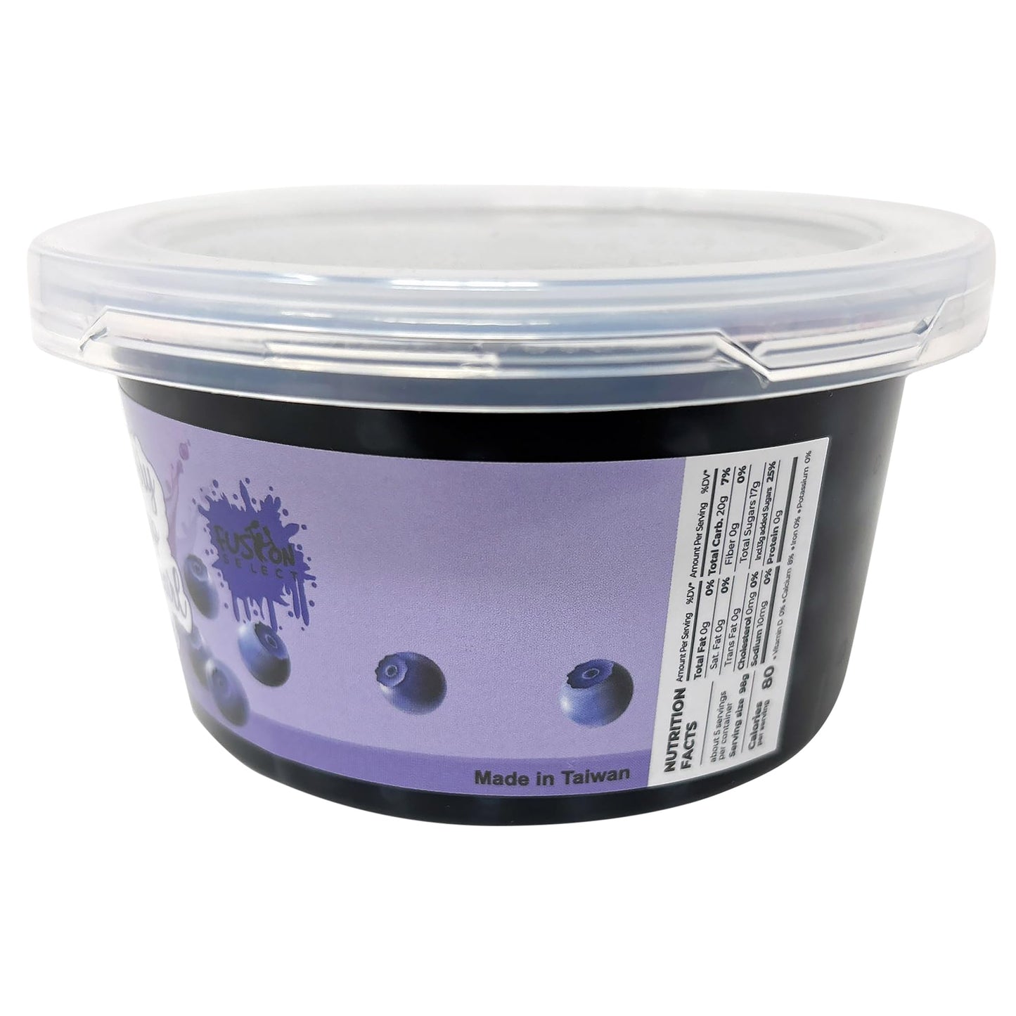 Fusion Select Bursting Boba Pearls - Blueberry Flavor, 15.87 Ounce (Pack of 2), Cream Color Toppings for Fruit Tea Snacks
