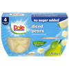 Dole Diced Pears with No Sugar Added - Dole Fruit Bowls Snacks - 4 oz Fruit Bowls - 4 Pack