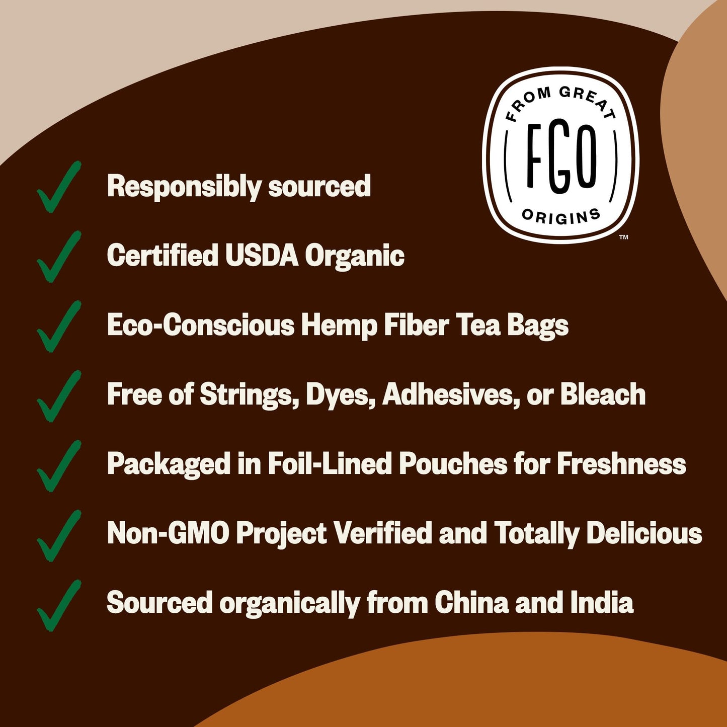 Fgo Organic Chai Tea, Eco-Conscious Tea Bags, 100 Count, Packaging May Vary (Pack Of 1)