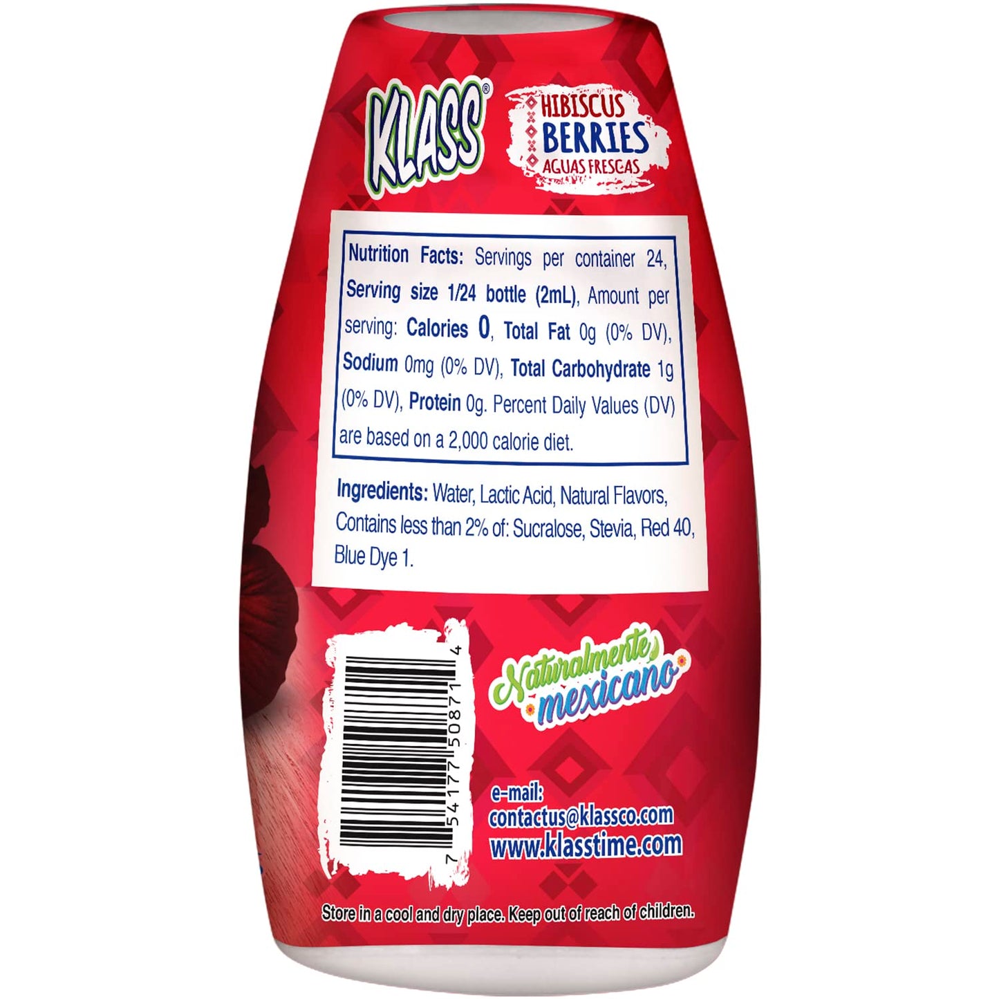 Klass Aguas Frescas | Liquid Water Enhancer | Sugar Free Naturally Flavored Hubiscus Berries, Keto Friendly |1.62 Oz Pack of 4 (