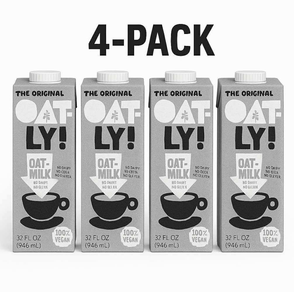 Oatly Original Barista Coffee, 4 Pack, 32 fl oz, Coffee   Edition, Packaging May Vary