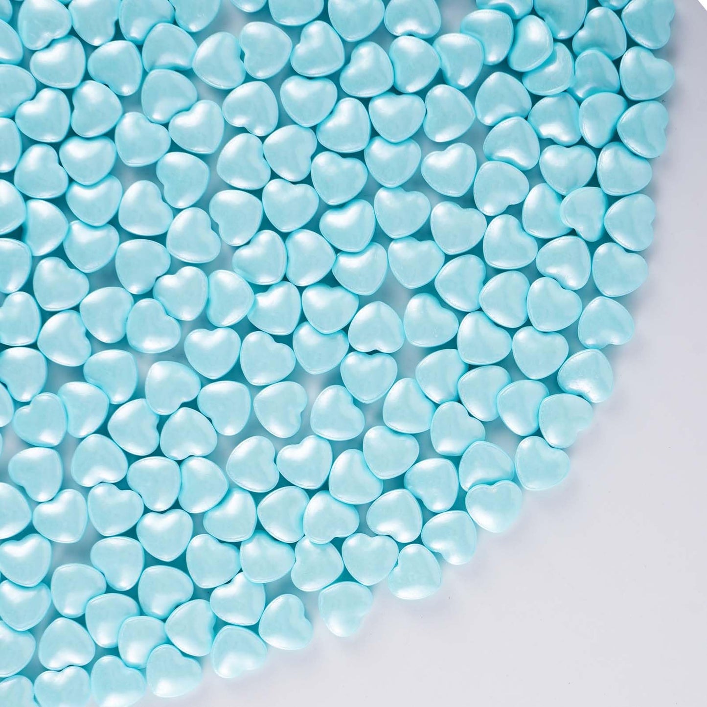 Kasvan Blue Heart Shapes Sprinkles - Edible Candy Pearls 130g/4.58 Oz, Mix Size, Baking Cake Decorations, Ice Cream Toppings and