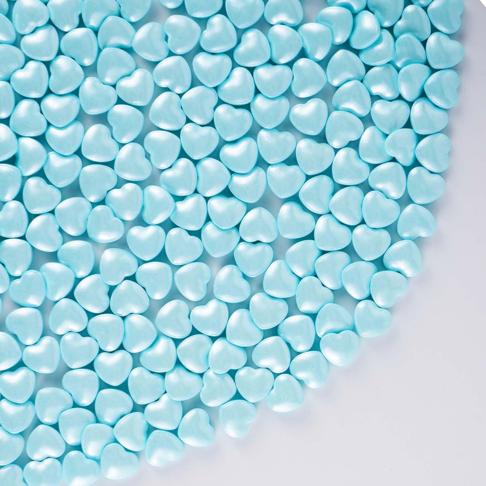 Kasvan Blue Heart Shapes Sprinkles - Edible Candy Pearls 130g/4.58 Oz, Mix Size, Baking Cake Decorations, Ice Cream Toppings and