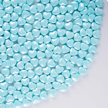 Kasvan Blue Heart Shapes Sprinkles - Edible Candy Pearls 130g/4.58 Oz, Mix Size, Baking Cake Decorations, Ice Cream Toppings and