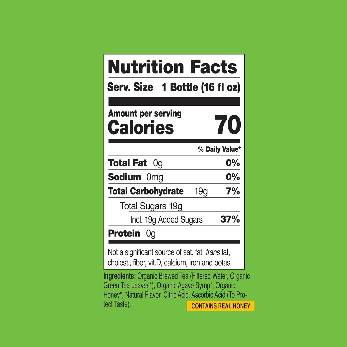 Just Ice Tea Organic Iced Tea, 16 Fl Oz Glass Bottles (Honey Green Tea, Pack Of 12)