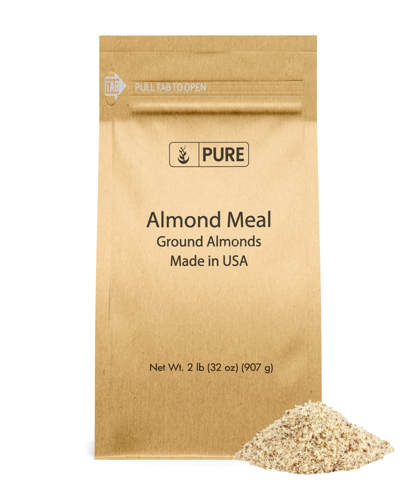 PURE ORIGINAL INGREDIENTS Almond Meal, Gluten-Free, 2 lb, Ground Almonds for Baking & Breads