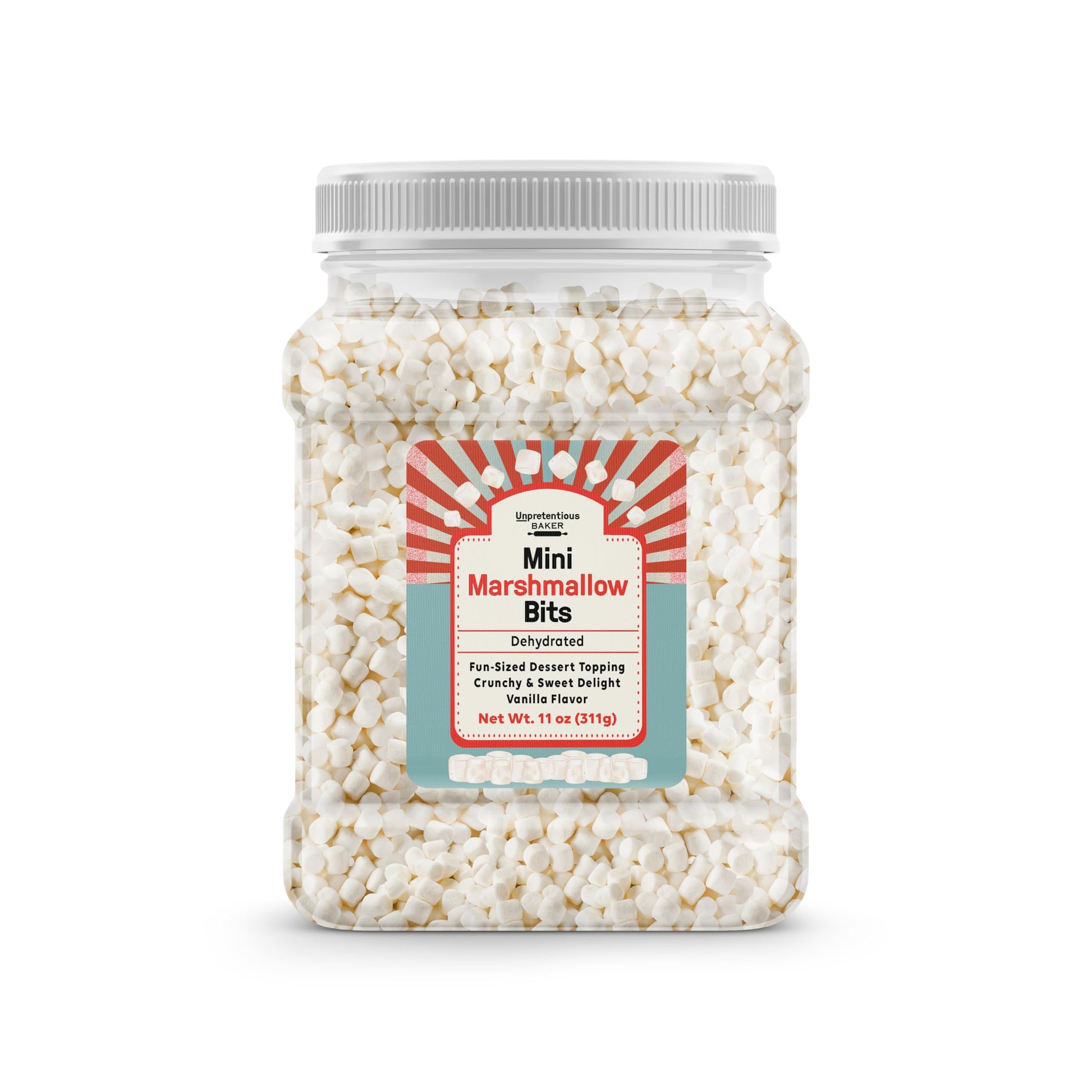 Unpretentious Mini Dehydrated Marshmallow Bits, 11 oz, Topper for Cereal, Ice Cream, and Desserts