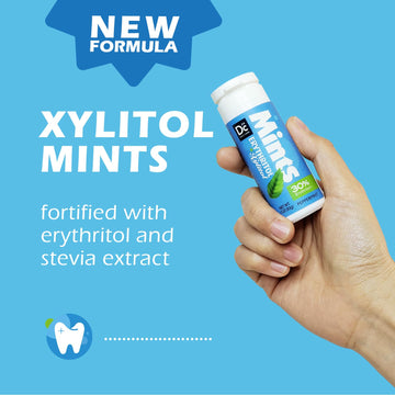Dc24 Daily Care Xylitol Erythritol Mints, No Aspartame Sugar Free Mints, Low-Calorie, Refresh Breath Mints Keto Peppermint 30 Pi