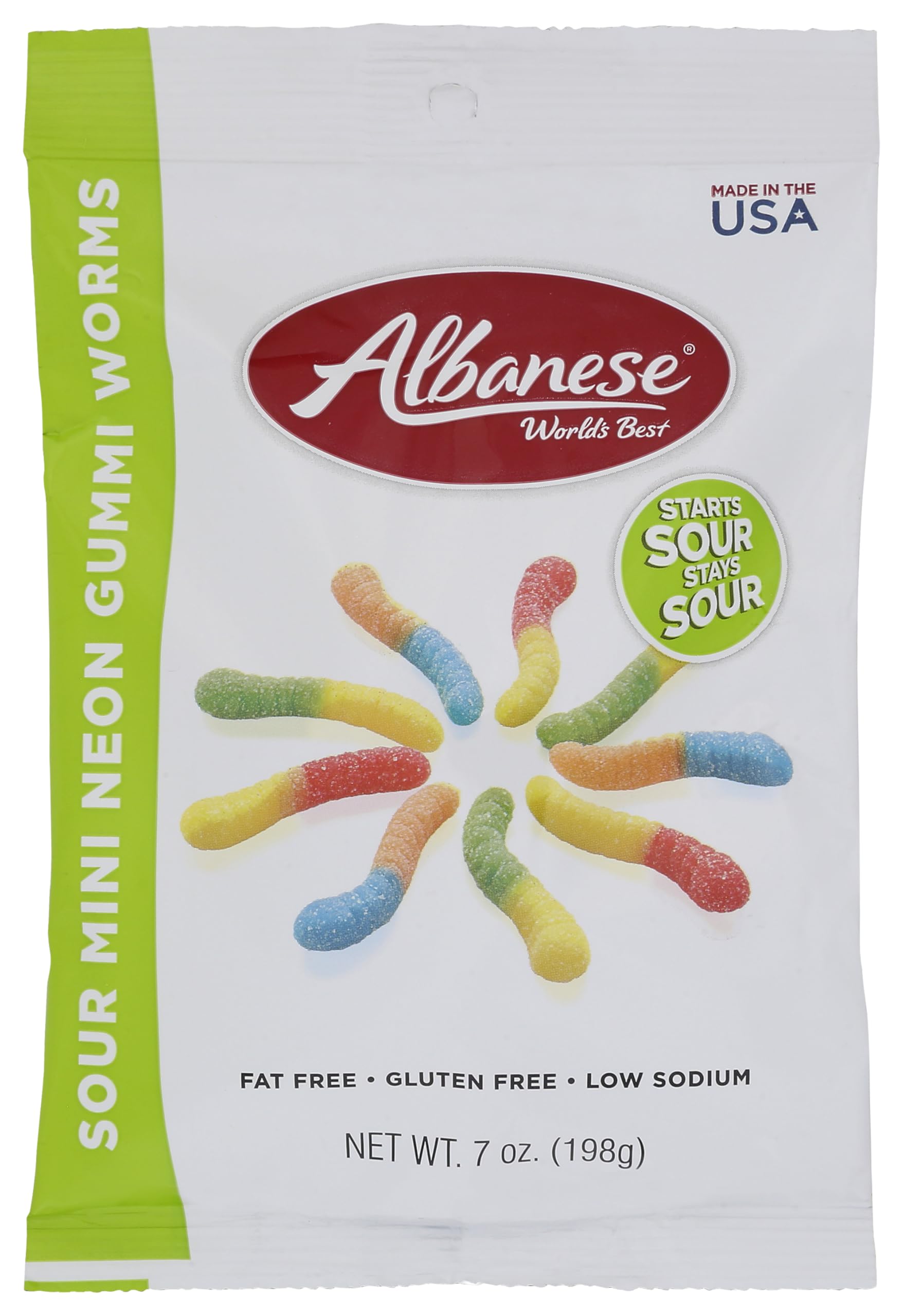 Albanese Gummi Sour Mini WORMS7OZ