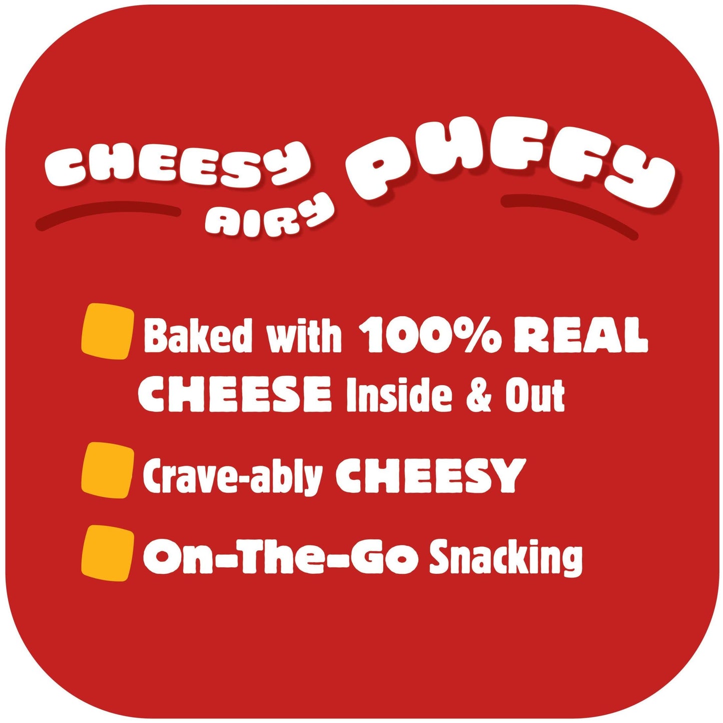 Cheez-It Puff 'D Cheesy Baked Snacks, Puffed Snack Crackers, Kids Snacks, White Cheddar, 2.156Lb Case (6 Bags)