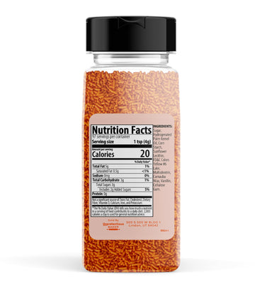 Unpretentious Orange Jimmies Sprinkles (2 Cups), Clear Resealable Shaker, Decorative & Fun Color