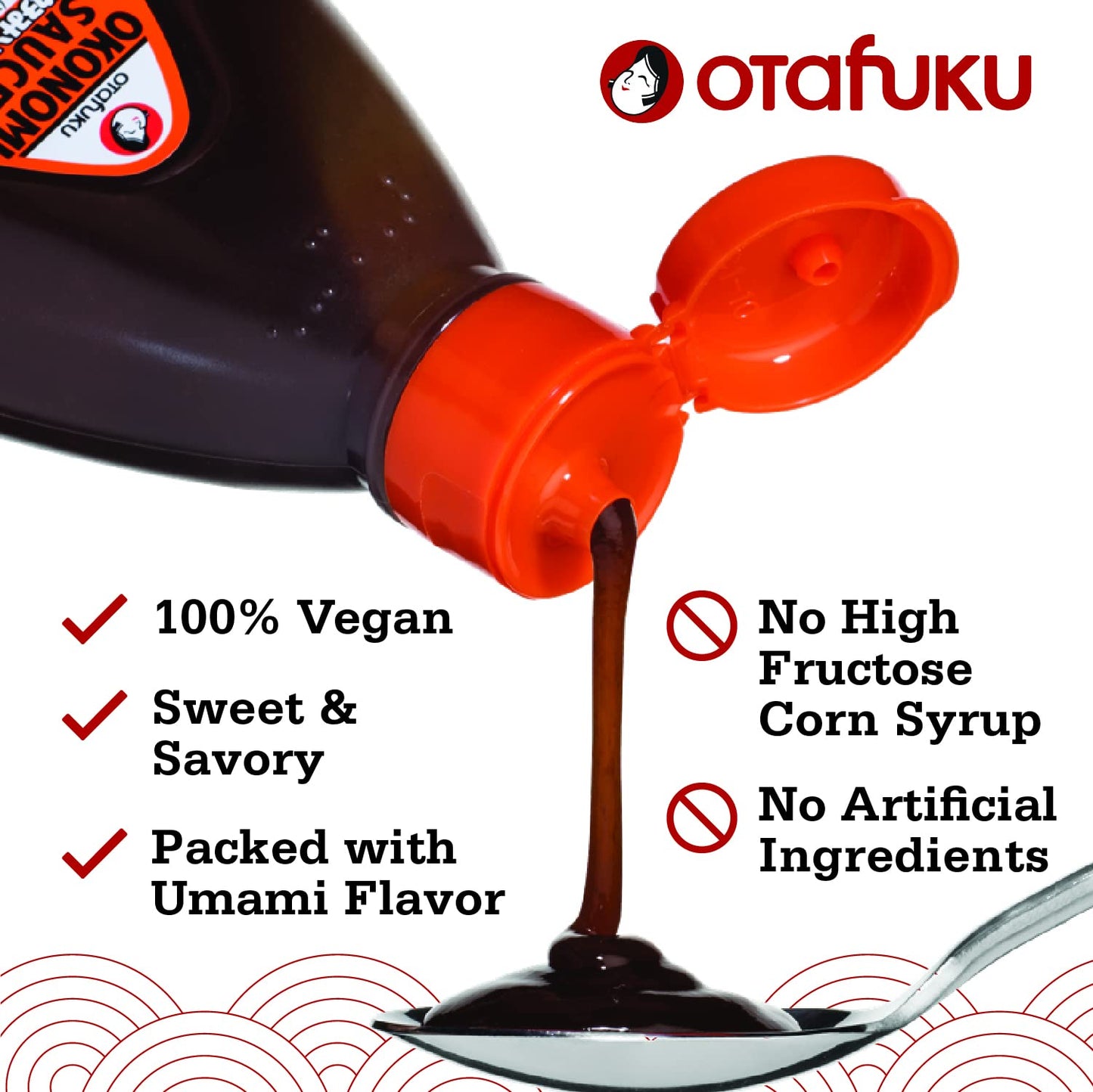 Otafuku Okonomi Sauce, Vegan Japanese Topping for Okonomiyaki Pancakes (17.6 Ounces)