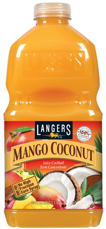 Langers Juice, Mango Coconut Cocktail, 64 fluid Ounce (Pack of 8)