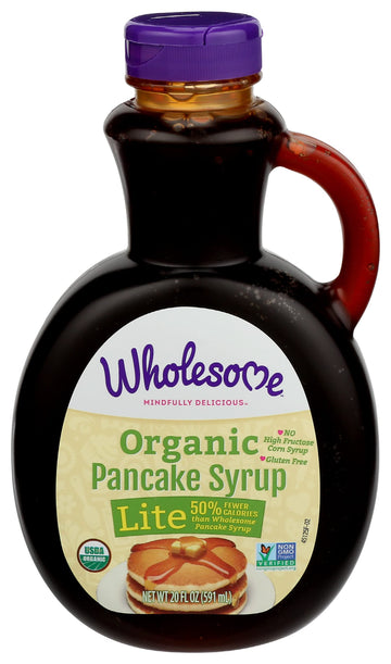 Wholesome Sweeteners 20-Ounce Organic Lite Pancake Syrup, Non Gmo, Gluten Free & Vegan, Perfect For Pancakes, Waffles And More,