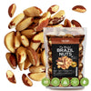 Top-Grade Wild Harvested Dry Roasted Brazil Nuts With Sea Salt  0.50 Lb (8 Oz) - High Selenium  Batch Tested Peanut & Gluten Free  Non-Gmo  Kosher  Resealable Bag